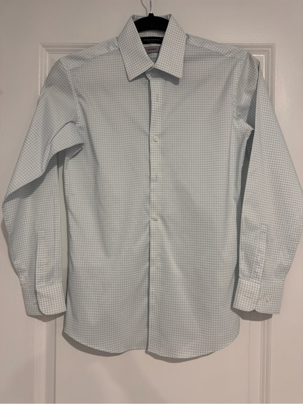 Marc New York Light Blue & White Mini Check Button-Down Shirt